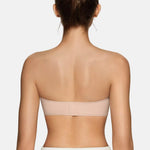 Vertvie Womens Strapless Bra Jelly Push Up Seamless Bandeau Bra Wireless Non Slip Silicone Tube Top Bras Padded Bralette(Skin Color,Medium)