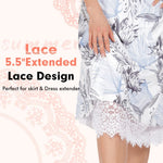 MANCYFIT Half Slips for Under Dresses Slip Skirt Extender for Women Underskirt Lace Trim A-Line Knee Length White Large