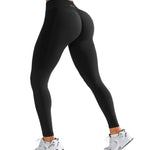 BRXL Women's Lycra No Front Seam Abdominal Control High Waist Seamless Gym Running Leggings Black Large