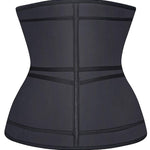 YIANNA Waist Trainer for Women Latex Underbust Double Training Belt Tummy Control Waist Cincher Sport Girdle,YA2223-Black-M