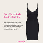 commando - Two-Faced Tech Control Slip Under Dress | Light-Medium Compression Shapewear | Stays in Place For Smooth Fit | Black, Small