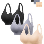 HBselect Jelly Bras for Women No Underwire 3PCS Comfort Wireless Push Up Bras Seamless Scalloped Lift Everyday Bralettes