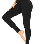 FULLSOFT Buttery Soft Black Leggings for Women - High Waisted Tummy Control No See Through Workout Clothes for Women Yoga Cycling Spandex Tights Butt Lifting Pants Fitness Clothing(Black,L-XL)