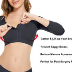 KSKshape Arm Shaper for Women Post Surgery Arm Lipo Compression Sleeves Front Closure Shapewear Bra Posture Corrector Tank Top,Black,L