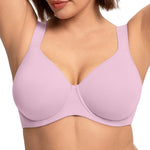 HSIA Bras for Women Minimizer Full Coverage, Plus Size T Shirt Unlined Underwire Smooth Bra, Seamless Cups Joan Ultimate Soft