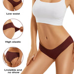 tichers Women’s Seamless Underwear, No Show Bikini Briefs, Soft Stretch Panties, Invisibles Underwear for Women, 6 Pack