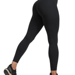 CRZ YOGA Secretsculpt Butterlift Workout Leggings 25" - No Front Seam High Waisted Womens Yoga Pants Booty Scrunch Butt Black Medium