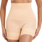 Ecogoose Tummy Control Shapewear for Women - Seamless High Waisted Body Shaper Shorts, No-Roll Under Dress Shapewear & Butt Lifter Faja Nude