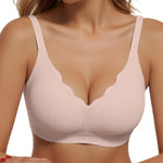 CINOON Womens Wireless Bras Push Up Bralette Supportive Everyday Bras Seamless Full Coverage Comfort T-Shirt Bra Pink