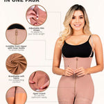 Sonryse 095ZF Posparto Fajas Colombianas Reductoras y Moldeadoras Colombian Post Surgery Shapewear for Women Tummy Control Butt Lifter Cocoa XS