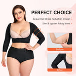 woahee Women's Arm Shaper Plus Size Arm Faja Compression Garment Post Surgical Arm Shapewear L-2pcs