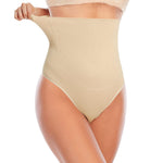 Werena Tummy Control Thong Shapewear for Women Seamless Shaping Novelty Thong Panties Body Shaper Underwear(03# Beige-closefitting,X-Large)