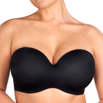 HSIA Strapless Bra for Women Large Breasts Seamless Underwire Plus Size Convertible Bandeau Bra Black