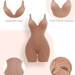 Slimers Women V-Neck Corset Bodysuits - Tummy Control Sculpting Body Suits : Hip Lifter Shapewear Outfits Club Tops
