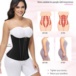 SHAPSHE Waist Trainer for Women Tummy Control Long Torso Workout Waist Cincher Corset Shapewear Postpartum Body Shaper with Zipper Hook Black S