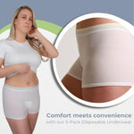 AltroCare 5-Pack Disposable, Postpartum and Incontinence, Seamless Mesh Underwear - Size L/XL. Made in USA.