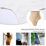 Werena Tummy Control Thong Shapewear for Women Seamless Shaping Novelty Thong Panties Body Shaper Underwear(01# White-mid Waisted(has Boning),Small)