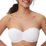 DELIMIRA Women's Strapless Bra Unlined Underwire Minimizer Plus Size Support White 36D