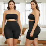 SHAPERX Tummy Control Underwear for Women – Mid-Waisted Seamless Shapewear Shorts Anti-Rolling Body Shaper Under Dresses, SZ5810-Black-L/XL