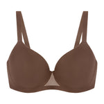 HSIA Minimizer Bra for Women - Air Mesh T-Shirt Full Coverage Seamless Bra Plus Size Underwire Padded Bra for Large Bust Coffee Brown