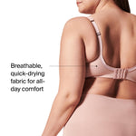 SPANX Low Profile Wireless Minimizer Bra - Minimize Breast Size by Up to 1 Inch - Breathable, Quick-Drying Fabric - Vintage Rose - 32DDD