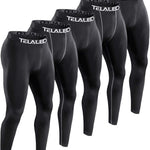 TELALEO 5 Pack Men's Compression Pants for Workout, Running,Basketball,Football-Sports Baselayer Leggings L