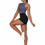 Sunzel 8" / 5" / 3" Biker Shorts for Women with Pockets, High Waisted Yoga Workout Shorts Black Large
