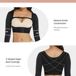 FeelinGirl Upper Body Shaper for Women Arm Shaping Sleeves Arm Lift Compression Garment Post Op Arm Control Black XL