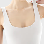 PUMIEY Bodysuit for Women Square Neck Sleeveless Tank Top Body Suits Women Clothing Splash white Small