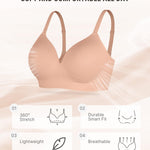 FeelinGirl Wireless Supportive Bra for Women, Seamless Comfort Bralettes No Underwire Full Coverage Everyday Bras