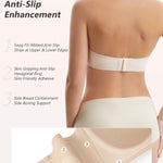 Slimers Strapless Bra for Women: Push Up Underwire Strapless Bras - Non Slip for Small Bust Beige