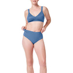 SPANX SPANXshape ExtraOrdinary Thong - Sculpting with Compression - Women's Shapewear Underwear - Recycled Nylon Fabric Blend - Indigo Haze - Medium