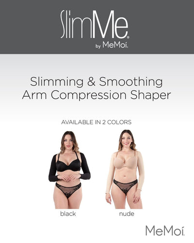 Reach Arm Slimming Sleeve Shaper - SlimMe by MeMoi - Shaping Shrug - X Large/4, Black