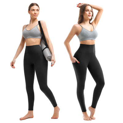 Walifrey Leggings with Pockets for Women, High Waisted Buttery Soft Womens Leggings for Gym Yoga Workout (Black SM)
