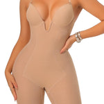 JOYSHAPER Bodysuit for Women Tummy Control Deep U Plunge Shapewear Backless Full Body Shaper Strapless Corset Body Suit Top