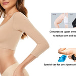 KSKshape Arm Shaper for Women Post Surgery Arm Lipo Compression Sleeves Front Closure Shapewear Bra Posture Corrector Tank Top,Beige,S