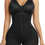 SHAPERX Women's Fajas Colombianas Moldeadoras Postpartum Tummy Control Compression Shapewear Body Shaper with Zipper Crotch