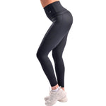 CompressionZ Compression Leggings for Women Waisted Performance Tummy Control Gym, Pilates, Travel, Yoga, Workout Pants Super High Waist W/Pockets Black XX-Large