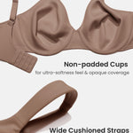 DELIMIRA Women's Inbarely Lift Full Coverage Bras Plus Size Unlined Supportive T Shirt Underwire Seamless Bra Brown Purple 34F
