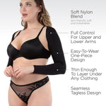 Reach Arm Slimming Sleeve Shaper - SlimMe by MeMoi - Shaping Shrug - X Large/4, Black