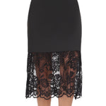 MANCYFIT Half Slips for Under Dresses Extender Slip Skirt for Women Lace Trim Long Underskirt 28 Inch Black XX-Large
