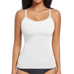 ONEW Compression Tanks For Women Shapewear Camisoles Seamless Tummy Control Slimming Body Shaper,White,Medium