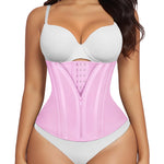 SHAPERX Waist Trainer for Women Underbust Corset Shapewear Tummy Control Workout Waist Cincher Body Shaper Zipper and Hooks, SZ7310-Pink-S