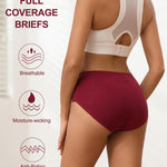 Vevmon Cotton Underwear for Women High Waisted Full Coverage Briefs Soft Ladies Panties 5 Pack (US, Alpha, Large, Regular, Regular, A-5 Pack 5 Colors)