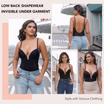 SHAPERIN Women's Backless Shapewear Tummy Control Body Shaper Bra Faja U Plunge Low Back Mid Thigh Bodysuit