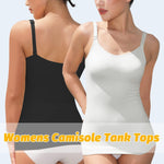 VVX Womens Shapewear for Women Tummy Control Tank Top Body Shape Seamless Compression Camisole Tops （3pk Black+White+Nude M）