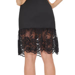MANCYFIT Half Slips for Under Dresses Extender Slip Skirt for Women Lace Trim Long Underskirt 22 Inch Black XX-Large