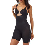 SPANX SPANXshape Invisible Open-Bust Mid-Thigh Bodysuit - Very Black - Medium
