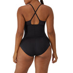 Maidenform Women's Tame Your Tummy Lace Shapewear, Firm Control, Wireless Shapewear BodySuit, Black Lace, Small