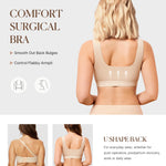 BRABIC Front Closure Post Surgery Compression Bra for Women Mastectomy Post Surgical Wireless Bras with Breast Support Band (Beige,Small)